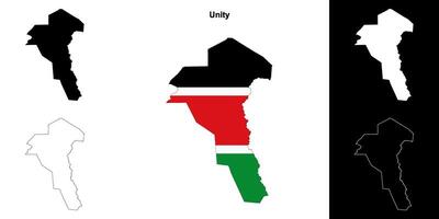 Unity state outline map set vector