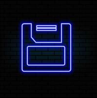 Floppy Disk Neon Label. Illustration of Electronics vector