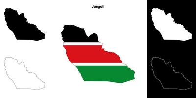 Jungoli state outline map set vector