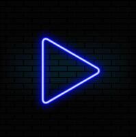 Glitch Banner with Neon Glow Triangle Play Icon. Design for Banners, Web Pages, Presentations. vector