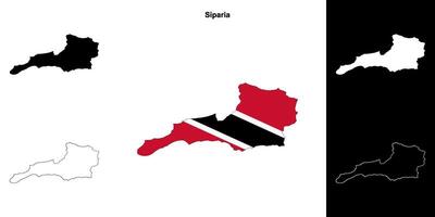 Siparia blank outline map set vector