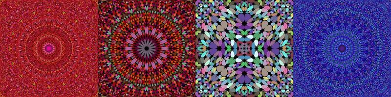 Seamless geometrical mandala pattern set vector
