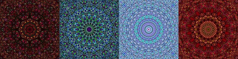 Seamless geometrical mandala pattern set vector