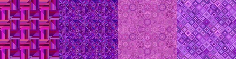 Seamless purple geometrical pattern set vector