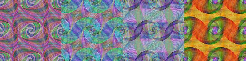 Seamless digital art pattern set vector