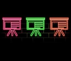 data analysis diagram financial business framework presentation. neon style..pink vector
