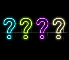 Outline 3 neon questions icon set. Glowing neon question marks, FAQ support, answer searching, questionnaire. Find problem decision. Unknown surprise, secret, mystery. Quest, puzzle. .green vector