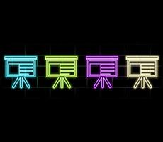 data analysis diagram financial business framework presentation. neon style..green vector
