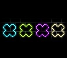 Crossed Blue Neon Lines, Glowing Lines on Dark Background..green vector