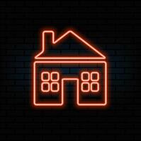 Abstract purple neon home icon seamless loop black background vector