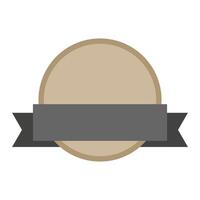 Labels and badges Starburst shape icon, sticker sunburst of banner and label on white background with dark gray ribbon for certificate vector