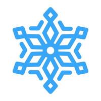 Blue Snowflake icon for snow design and pattern. line Christmas element isolated on white background. Freeze symbol Snow. Ice crystal graphic. Simple shape illustration vector