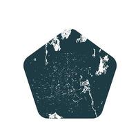 Grunge pentagon Stamp. Distress grain surface dust and rough background concept. Overlay texture stamps with banners, logos, icon, label and badges vector