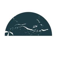 Grunge half circle Stamp. Distress grain surface dust and rough background concept. Overlay texture stamps with banners, logos, icon, label and badges vector
