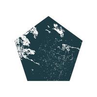 Grunge pentagon Stamp. Distress grain surface dust and rough background concept. Overlay texture stamps with banners, logos, icon, label and badges vector