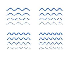 Line waves set . Water waves illustration. Various wave water lake river. Seamless abstract line pattern. Sea and Ocean signs. vector