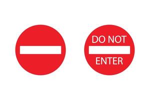 Do not enter sign. Prohibited sign. Not allowed sign. Stop icon set. Red warning symbol vector