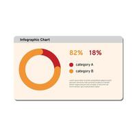 Pie chart infographics. Dashboard template for big data visualization. vector