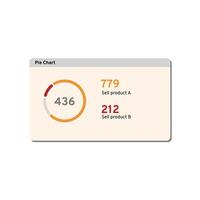 Pie chart infographics. Dashboard template for big data visualization. vector