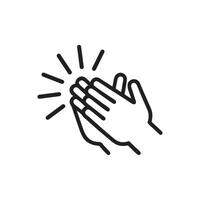 Hands clapping icon on white background vector