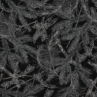 Seamless gray camouflage pattern with fir twigs with needles, dry sticks. Forest nature elements. For apparel, fabric, textile, sport goods. vector