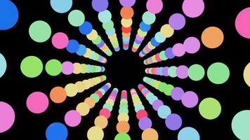 Flashing radial colored circles on a black background. video