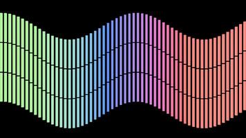 Waving bars in rainbow colors on a black background in a seamless loop. video
