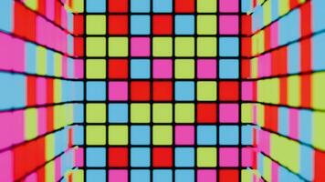 A room of colorful flashing disco lights in a seamless VJ loop. video