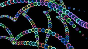 Fun dancing snakes of brightly colored balloons in a seamless loop. video