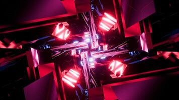 3D Spinning neon tunnel in a seamless loop. video