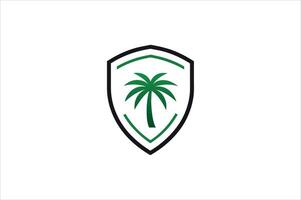 palm tree shield logo vector