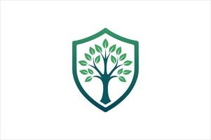tree shield logo vector
