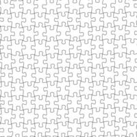 A seamless pattern of connected jigsaw puzzle elements. mosaic pieces template. Simple black and white background from matching game pieces. vector