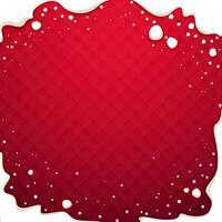 Christmas gretting card on a red geometric background with snow frame vector