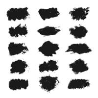 Hand drawn collection of abstract ink spots, brush strokes, lines and paint blobs. Grunge set of graphic illustrations for banner backdrop template. elements isolated on white background. vector