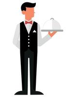 Waiter illustration, for backgrounds and textures, pattern vector