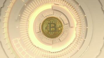 Bitcoin in a futuristic circular design video