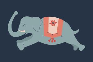 Elephant isolated on background. Flat illustration of Animal. vector