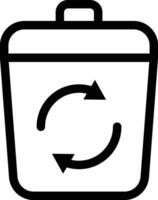 Recycle Bin and Delete Button with Circle Arrow Outline vector