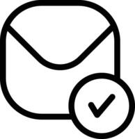 Checkmark Email Icon Trendy Style Outline vector