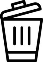 Trash Can or Recycle Bin Icon Outline vector