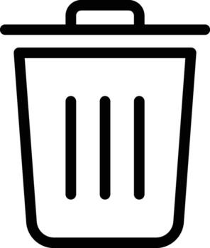 lleno basura lata o Eliminar botón contorno icono vector