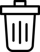 Recycle Bin and Delete Icon Outline Black vector