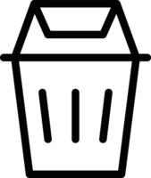 Closed Trash Can Outline Icon vector