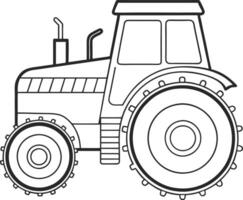 tractor line art on a white background vector