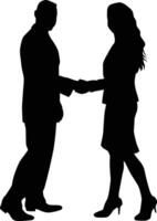 Men shaking hand women pose vector