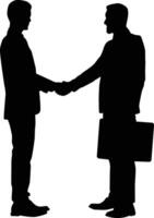 Shaking hand pose silhouette vector