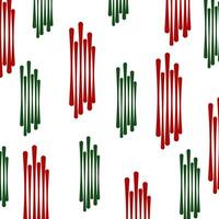 Seamless pattern with red and green stripes on a white background. vector
