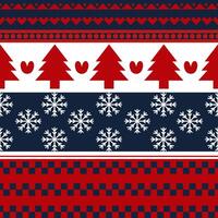 Seamless Christmas pattern with Christmas trees and snowflakes. vector