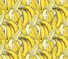 Seamless Banana Pattern in graphic lots of bananas dence illustration vector